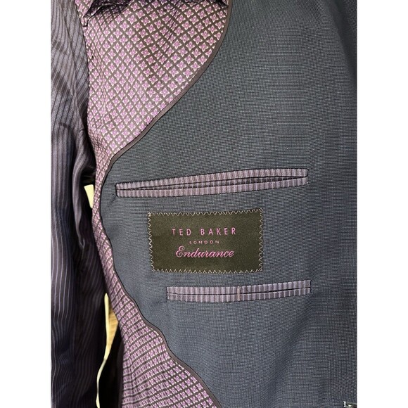 Ted Baker Endurance JAY CT Men 38R Blazer Wool Dual Vent Stitched Lapel Jacket - Picture 5 of 14